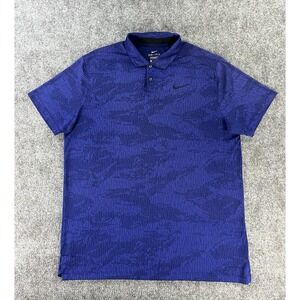 Nike Dry Vapor Jacquard Polo Shirt Mens Large Blue AOP Golf BV0478-492 EUC